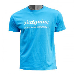 t-shirt RETRO turquoise - white